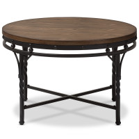 Baxton Studio YLX-2687-CT Austin Vintage Industrial Antique Bronze Round Coffee Cocktail Occasional Table